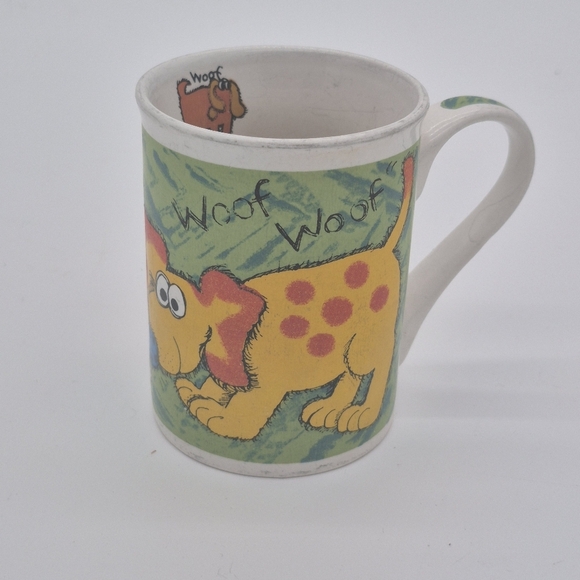 Source Unknown Other - Puppy Dog Mug "Woof Woof"  Porcelain Coffee Cup/Mug Colorful 10oz